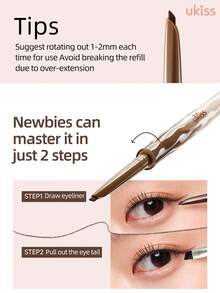 ukiss Gel Eyeliner Pencil With Brush, Smooth And Creamy Formula, Natural Makeup Look, Easy To Apply, Vivid Color, Nourishing, Waterproof, Sweat-Proof, Smudge-Proof - #A01 Black - 查看 3