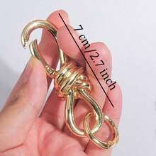 1pc Twist Knot Bag Charm Keychain, D-Ring Keychain - High Quality Luxury Bag Accessory, Perfectly Adds Fashionable To Your Bag, Suitable Daily Use, Special Occasions, Versatile Design, Fashion Statement, Elegant & Unique, Durable & Practical, Exquisite Taste. Female Friends, Anniversary, Back To School - Vàng - Xem 3