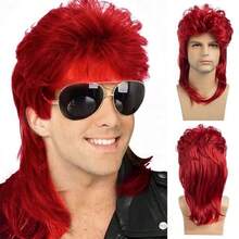 1pc 70s/80s Retro Brown Curly Punk Heavy Metal Cosplay Shoulder-Length Wig, Disco Style