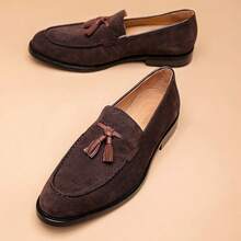 New Stylish Casual Loafers For Men, Simple & Versatile Breathable Formal Dress Shoes Suitable For Daily Commute, Work, Office Wear - Dark Brown - View 7