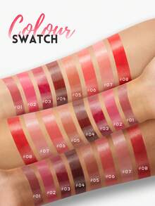 Pudaier Moisturizing Waterproof Lipstick With Mirror - Glossy Creamy Finish, Suitable For All Skin Types - Multi-Pack, Adult Berry Tones, Creamy Texture, Creates Plump Glossy Lips - #06 - View 6