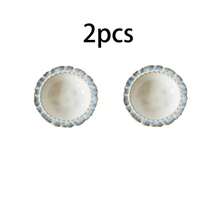 Cabin Kangaroo 1件/2件/4件套复古蓝色蕾丝花纹陶瓷餐具套装，家居奢华碗碟组合，网红高端椭圆形餐盘，早餐碗，汤碗 - 彩色 - 查看 18