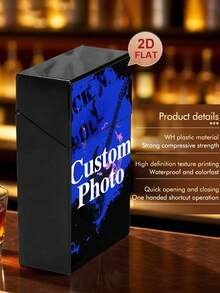 1pc Customized Cigarette Case, Suitable Gift For Smokers, Customized Cigarette Case (Cigarettes Not Included, Only The Case) As Gift For Him, Christmas Gift - Cigarette Case - View 4