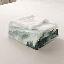 Erosebridal Dark Green Misty Forest Throw Mountain Foggy Woodland Blanket Rustic Pine Tree Blanket For Adults,Watercolor Nature Theme Decor For Bed Couch Queen 90"X90"Soft, Durable, And Endlessly Versatile,Your Go-To For Warmth That Feels Like A Hug, Anytime, Anywhere - Nhiều màu - Xem 7