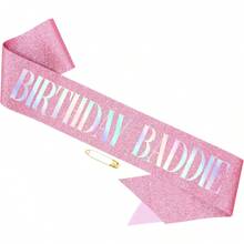 Birthday Baddie Sash For Women, "BIRTHDAY BADDIE" Sash With Colorful Foil For Girl, Happy Funny Birthday Decorations Baddie Accessories For Women Men Party Favors Supplies - Multicolor - View 7