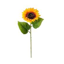 6支/3支装 鲜艳春季人造向日葵带茎 - 亮丽的黄绿色仿真花装饰，适合家庭聚会、婚礼、生日和各种节日庆典 - 母亲节、父亲节、毕业典礼、周年纪念日、乡村风格、婚礼花卉套装