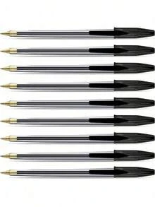 10/20/50pcs Black Medium Point Ballpoint Pens - Medium Tip, Smooth Writing - Professional Quality, Suitable For Home, Office And School Use. Christmas Gift Box Set Ideal As Office & Classroom Supplies, Holiday Stationery Gifts, And Back-To-School Presents. - Multicolor - View 1