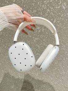 1 Pair Black Dot Pattern Frosted Translucent Over-Ear Headphone Case, Compatible With AirPods Max Protective Cover, Quick Ship Accessories, Gifts - Matte White - View 5