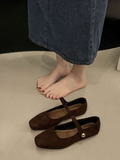 2025 New French Elegant Commuter Mary Jane Shoes For Women, Thick Heel, Suitable With Dresses, Autumn Korean Fairy Style