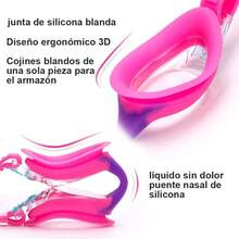 Gafas de natación para niños 2 unidades Lentes de natación con tapones y clips para la nariz sin Fugas antivaho antideslumbrante Fáciles de ajustar y cómodas con protección UV - AzulyPrpura - Ver 5