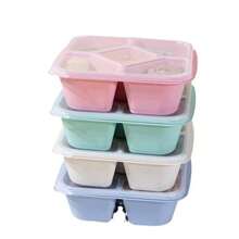 Caperci Lunchable Snack Containers - 5 Compartments Bento Snack Boxes With 4 Leakproof Small Containers, Wheat Straw, Set Of 4, Ideal For Office, School, Travel - Multicolor - View 6