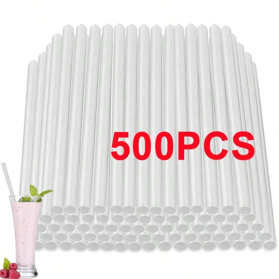 Jumbo Smoothie Straws Extra Wide Boba Bubble Tea Drinking Straws - White - View 1