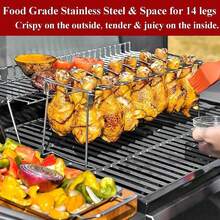 Metal Chicken Drumstick Rack, Multi-Grid Cooking Rack For Chicken Thighs, Travel Accessories, Father's Day Gift, Camping BBQ Utensils