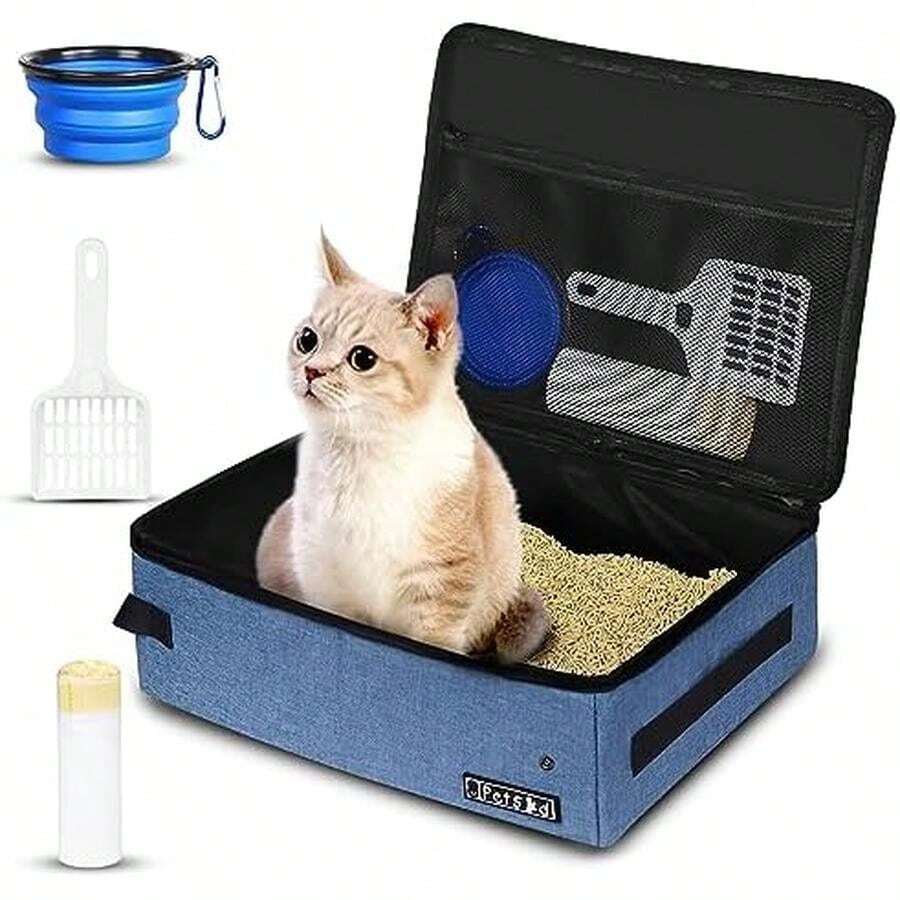 Cat Litter Box - Pequeño-azul - View 1