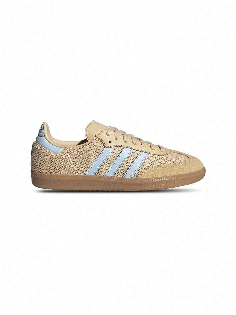 Adidas Samba OG 女款运动鞋，核心黑/沙色/天蓝色 JQ7776 - 核心黑/沙層/天藍色 - 查看 1