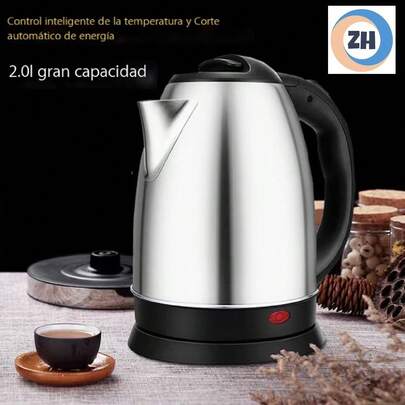 Hervidor de agua eléctrico de 2 litros,Hervidor Eléctrico de Acero Inoxidable  Protección contra Ebullición en Seco y Función de Agua Caliente Instantánea para Café