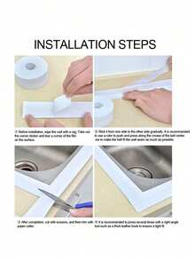 1pc Anti-Mold Sealing Strip, Waterproof PVC Caulking Tape, Toilet Seam Strip, Self-Adhesive Decorative Sealing Tape For Kitchen And Bathroom, Suitable For Gaps In Kitchens And Bathrooms, Countertop Sealing Strip, Suitable For Stoves, Sinks And Toilets, Easy To Use And Trim. - Multicolor - View 9
