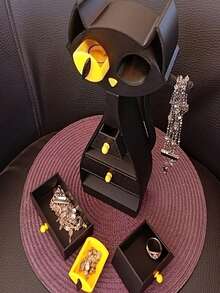 1pc Creative Novelty Black Cat Shaped Jewelry Box, Two Sizes Available, Decorative Storage Box For Earrings, Necklaces, Rings, Bracelets, Anklets, Lip Rings, Unique Artistic Design, Best Gift For Family, Friends, Partners, Colleagues, Ideal For Valentine's Day, Mother's Day