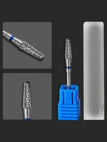 Broca de carburo de tungsteno premium de 3/32", broca de limpieza de uñas de carburo de tungsteno profesional para eliminar callosidades, piel muerta y preparación de uñas, rotación bidireccional - Azul - Ver 8