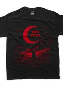 The Cure Vintage Cat Moon Funny The Cure Cat Lover Women T-Shirt - 黑色 - 查看 1