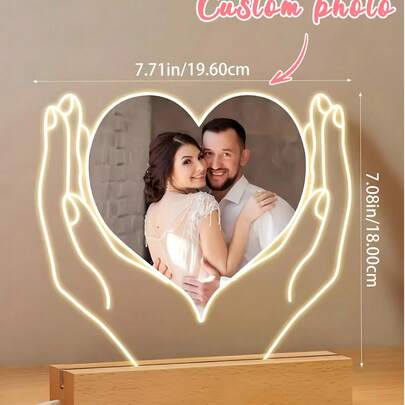 1 chiếc đèn ngủ hình trái tim tùy chỉnh cá nhân hóa dành cho cặp đôi, tùy chỉnh ảnh, đèn ngủ acrylic, đèn LED phong cách Boho, quà tặng ngày Valentine cho các cặp đôi, bạn gái, bạn trai, quà tặng đôi, quà tặng tri ân khó quên để kỷ niệm những ngày đặc biệt, quà tặng cá nhân hóa cho đám cưới và những dịp lãng mạn.