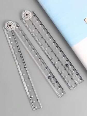 30cm Acrylic Transparent Folding Ruler, Minimalist Marked Plastic Ruler, Drawing Ruler