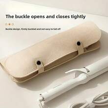 旅行便捷包 - 卷发棒收纳、眼镜收纳、隔热杯垫、美发化妆工具收纳包 - 带隔热垫的旅行毛毡化妆包，适用于卷发棒、直发器和直板夹，包括吹风机和造型工具，可收纳直发梳 | 实用设计 | 隔热，非常适合旅行和外出，毛毡隔热设计 - 彩色 - 查看 8