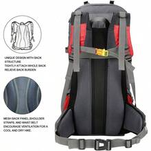Bseash 60L Waterproof Hiking Camping Backpack With Rain Cover Large Outdoor Sport Travel Daypack Rucksack For Climbing - 藍色 - 查看 7