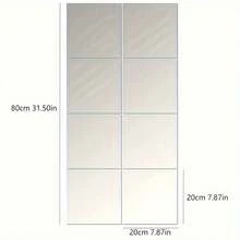 1盒装（1/4/8/10片）高清自粘亚克力镜板，无框柔性非玻璃镜，免打孔，易于安装，家居墙面装饰镜贴，适用于健身房、客厅、卧室、办公室，是馈赠亲朋好友的理想礼物