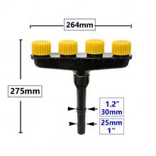 Aspersor de riego para césped de jardín, boquilla de agua nebulizada de 3/4/5/6 cabezales para manguera de 1" 1.2", rociador manual de riego de jardín, 1 pieza - 4 agujeros - Ver 2
