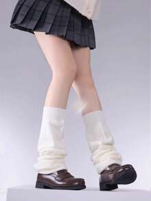 1 Pair/Set Bubble Leg Warmers, Japanese Style Thigh High Leg Warmers, Slimming, JK Sock Cover For Women, Japanese School Style Lightweight Slouch Leg Warmers, Japanese School Style Solid Color Simple All-Match Versatile Slouch Leg Warmers, Slimming Autumn/Winter Long Mid-Calf Elephant Leg Warmers - Multicolor - View 8