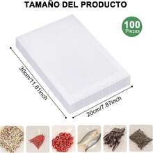 ¡RecomendadoBolsas para Sellar al Vacío, 100 Bolsas de Vacio para Alimentos, 20 x 30cm Bolsas Selladoras al Vacío Bolsas Envasar al Vacio, Bolsa de Vacío Gofradas para Conservación y Cocción¡Top de Temporada - 20x30 - Ver 6