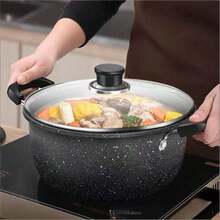 26CM Non-Stick Soup Pot Maifanite Soup Pot Handle Small Saucepan For Cooking Pan - Black - View 9