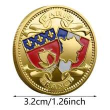 1/2/5Pcs The Eiffel Tower Cathedral In Paris France Golden Plated Commemorative Coin Collection Gifts - Gold - View 8