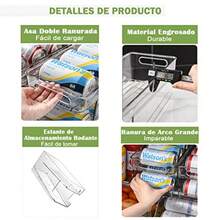 organizador de latas refrigerador dispensador de latas doble capa organizador de refrigerador stackable refrigerator organizer automático para Congelador Encimera Gabinete - Capacidad para 10 Latas - como en la foto - Ver 3