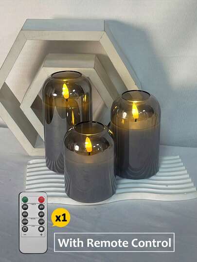 1/3pcs Flameless Candle Lights With Timer/Remote Control, Battery Powered, LED Wishing Candle Lights, Romantic Atmosphere Decoration Lights, Smokeless Electronic LED Candles, Tabletop Decor, Warm Candlelight, Suitable For Christmas, Valentine's Day, Halloween, Home, Proposal, Wedding, Gift, Birthday Decor, Party
