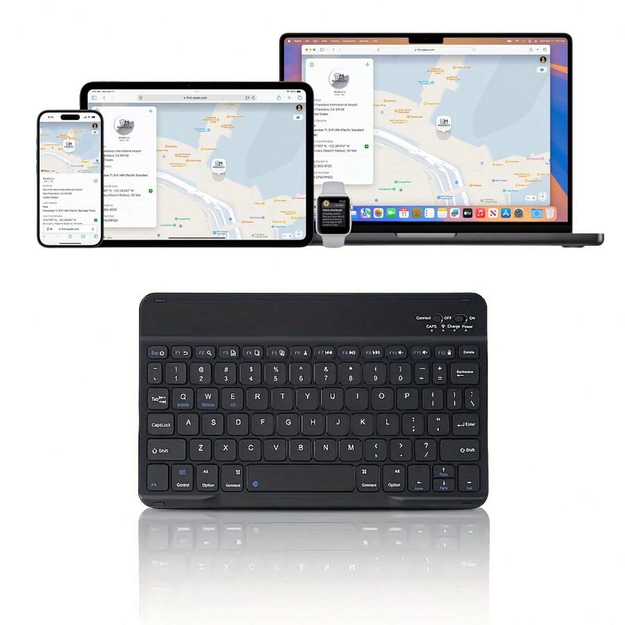 New High-End Wireless Keyboard With Attractive Colors And Multiple Color Options, Fingerprint-Resistant, Silent And Anti-Spill Keys, Keycaps Enlarged By 27%, And Performance Improved By 65%. It Offers Instant Device Pairing With No Delay, Long-Lasting Rechargeable Battery, And Compatibility With IOS, Android, And Windows Systems. Supports Smartphones, Tablets, And Laptops, Capable Of Connecting To Three Devices Simultaneously With One-Key Switching. Perfect For Both Entertainment And Office Use - Black - View 1