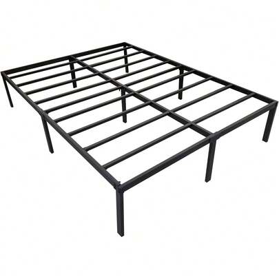 Base Cama Matrimonial 190 * 140 * 36CM, Plataforma de Metal con Espacio de Almacenamiento Debajo de la Cama, Base de Cama de Fácil Montaje Resistente (Large)
