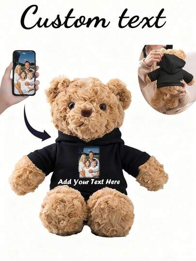 Figura de oso de peluche personalizable, regalo divertido, decoración del Día de San Valentín, decoración de dormitorio, regalo de Navidad, decoración de cumpleaños, regalo personalizado, adecuado para dormitorio, Halloween, hogar, boda, coche, , Navidad, mujeres, adorno navideño, Día de San Valentín, Año Nuevo