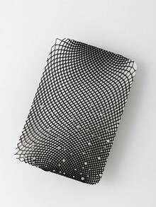 1/2/3双装女童水晶装饰渔网袜，透气柔软舒适闪亮舞蹈袜，适合舞台表演、生日派对、节日礼物、情人节装扮和日常穿着 - 黑色 - 查看 2