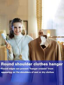 Inflatable Travel Clothes Hanger, White Round Shoulder, Handwashable, With Metal Hook, Hang Dry, Compact, Space-Saving, Foldable, Portable, Non-Slip - Multicolor - View 2