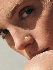 1件S925纯银鼻钉，14k金鲸鱼、鲨鱼、章鱼、恐龙动物系列鼻钉，可爱迷你海洋穿刺骨钉，女士款 - 單隻 - 查看 3