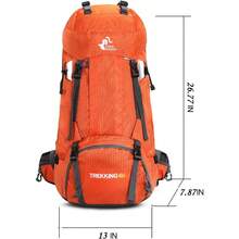 Bseash 60L Waterproof Hiking Camping Backpack With Rain Cover Large Outdoor Sport Travel Daypack Rucksack For Climbing - trái cam - Xem 2