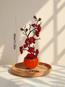 Artificial Flowers, Artificial Plum Blossoms, Red Plum Blossoms, Lifelike Artificial Plants, Suitable For Home And Office Desk Decor - Multicolor - View 5