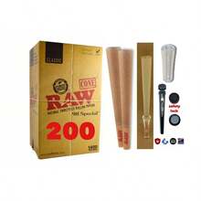 RAW Classic 98 Special Size Cone AUTHENTIC 200 Pack +Phily Tube+Glass Cone Tip - 如圖所示 - 查看 1