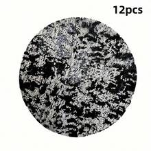 12/24/50/100pcs Disposable Placemats, Foil Coated Polyester, Elegant Luxury Design, Heat Resistant & Durable, Suitable For Christmas, Weddings, Birthdays, Dinner Parties, And Other Celebrations - Black - View 9