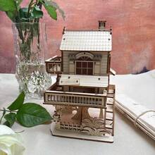 310+ Pcs 3D Wooden Tree House Assembly Model, DIY Creative Building Blocks, 3D Puzzle Toy, Mountain Landscape Halloween Christmas Gift, Handmade House Model, Wooden Color, Creative Game, Holiday Gift, Rustic Style Design, Handmade Decor, Craft Hobby - Multicolor - View 9