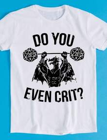 Do You Even Crit Ancient Swole'd Dragon  D20 Dice Funny Art Drawing Gamer Anime Cult M - trắng - Xem 1