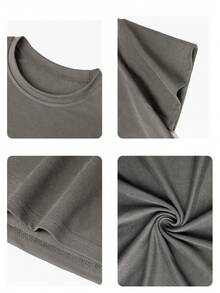 [Cotton T-Shirt] Tweed Girl Girls' Clothing - Casual Printed Pullover Crew Neck T-Shirt - Spring, Summer, And Autumn Student Young Children's Short-Sleeve Top - Perfect For Play And Casual Outings, This Fun And Colorful T-Shirt Will Inspire Every Child's Imagination. A Great Clothing Gift For Children. - Màu xám đen - Xem 6