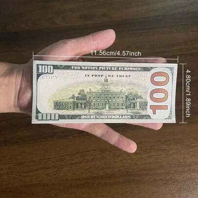100张道具钞票，逼真的100美元面值，适用于电影拍摄、桌面游戏、魔术表演、生日和婚礼派对装饰、派对游戏道具，理想的节日礼物